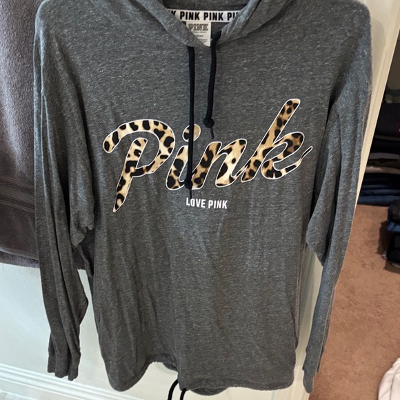 Victoria's Secret Tops - Victoria's Secret Pink Gray Hoodie lightweight
